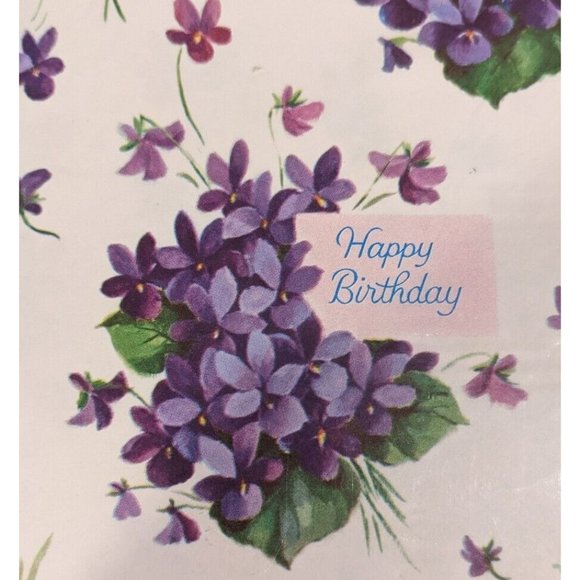 5 Vtg Wrapping Paper Birthday Flowers Gift Flat Fold Ephemera Journal Crafts New - Picture 9 of 12